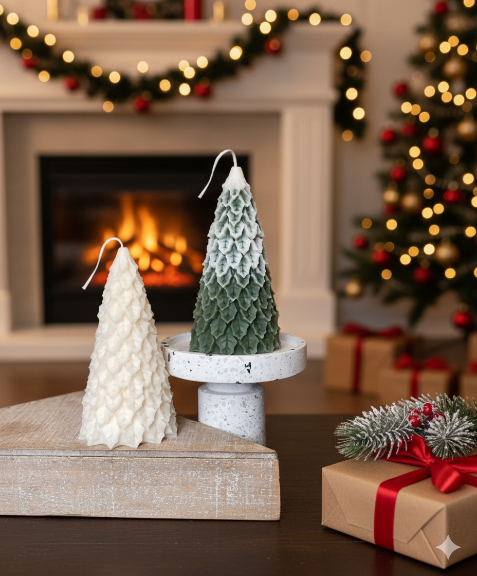 Christmas Pine Tree Candles for Festive Holiday Decor-2