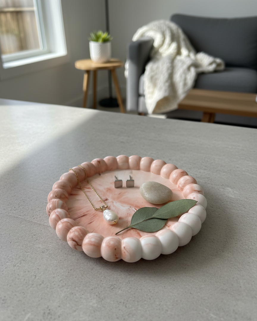 Small Bubble Trinket Dish | Handmade Jesmonite