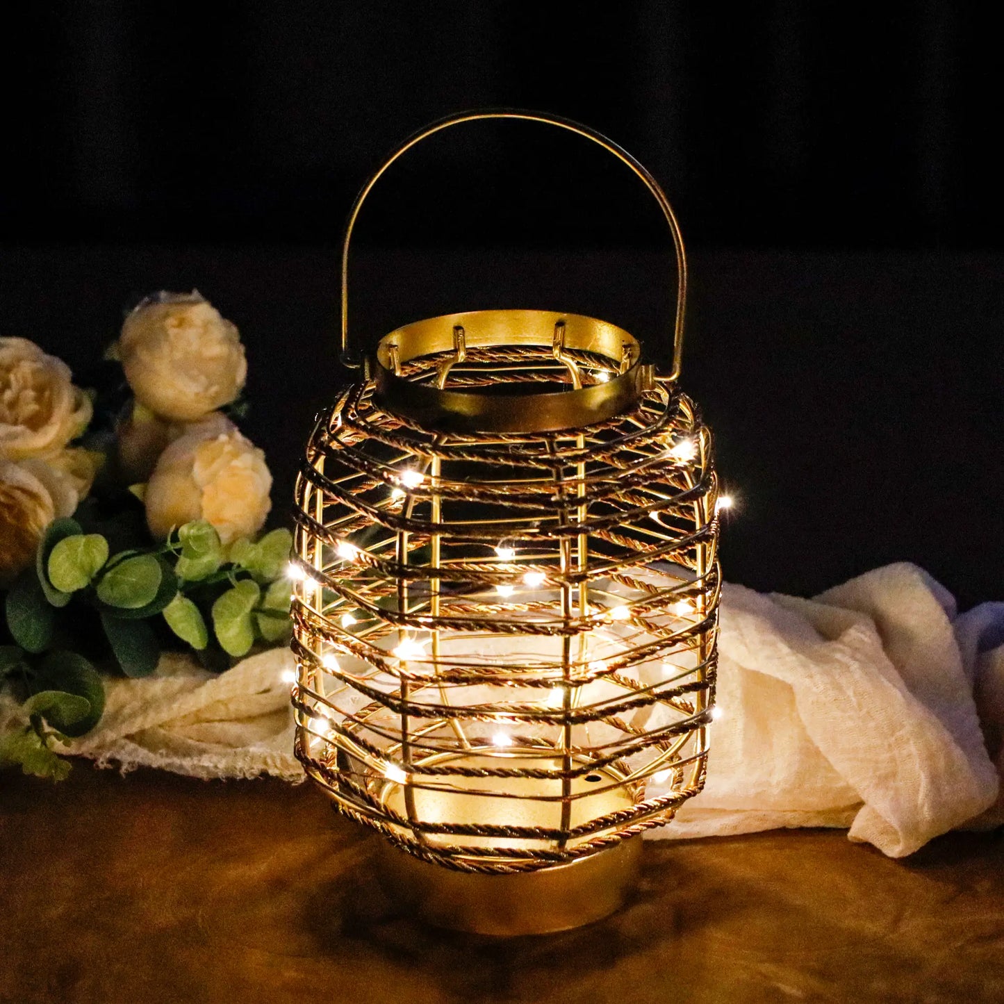 Metal Cage LED Cordless Lamp - Battery Operated Ambient Lighting