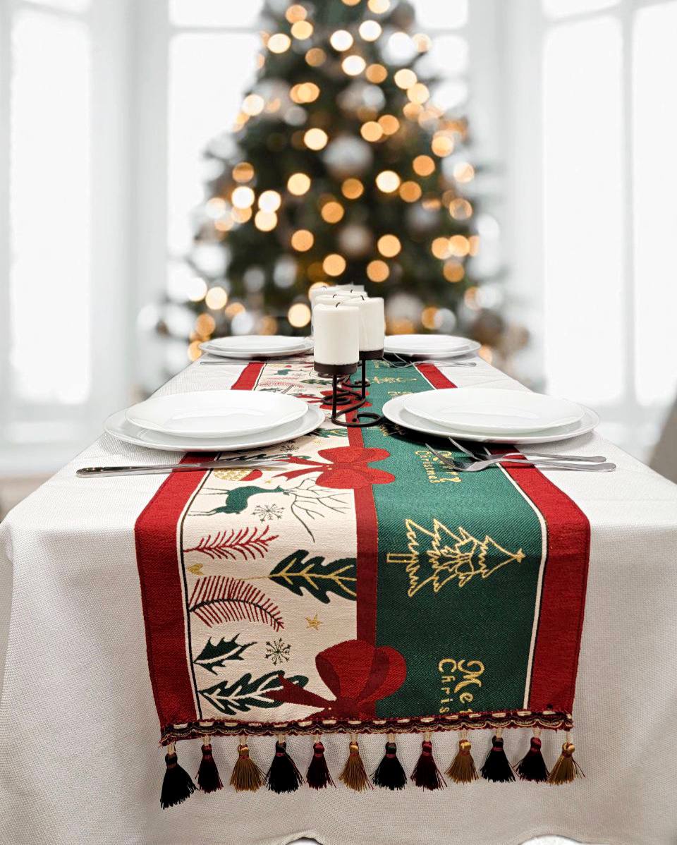 Festive Holiday Tree Christmas Table Runner F07M5-10C-0