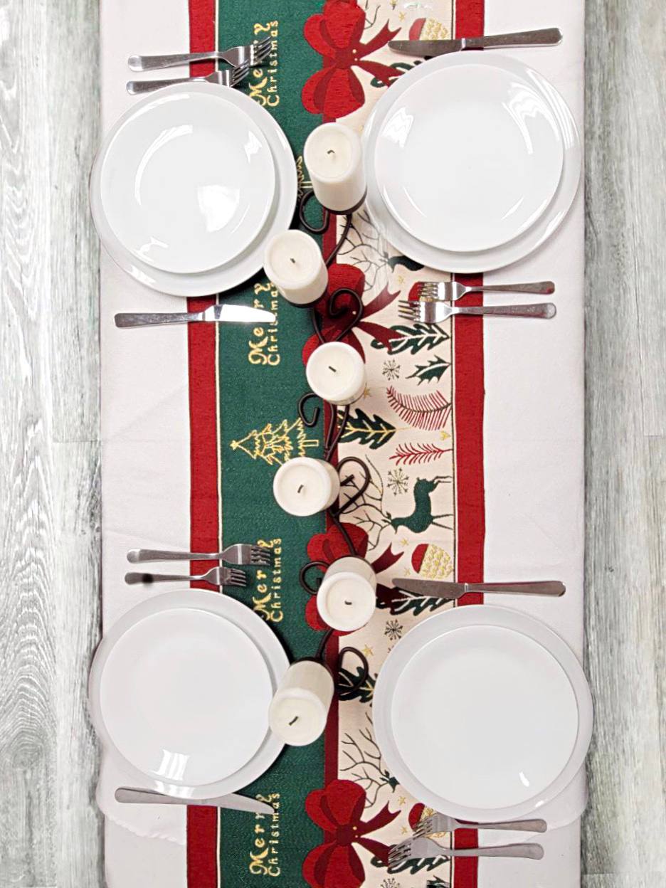 Festive Holiday Tree Christmas Table Runner F07M5-10C-2