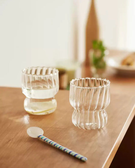 Stripe Coffee Cup Water Tumbler