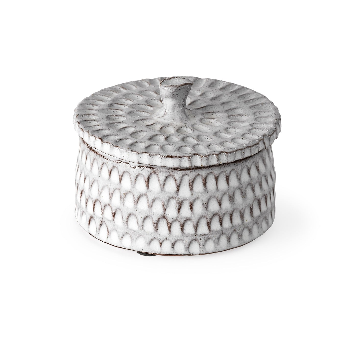 4" Gray Ceramic Hand Painted Decorative Keepsake Box