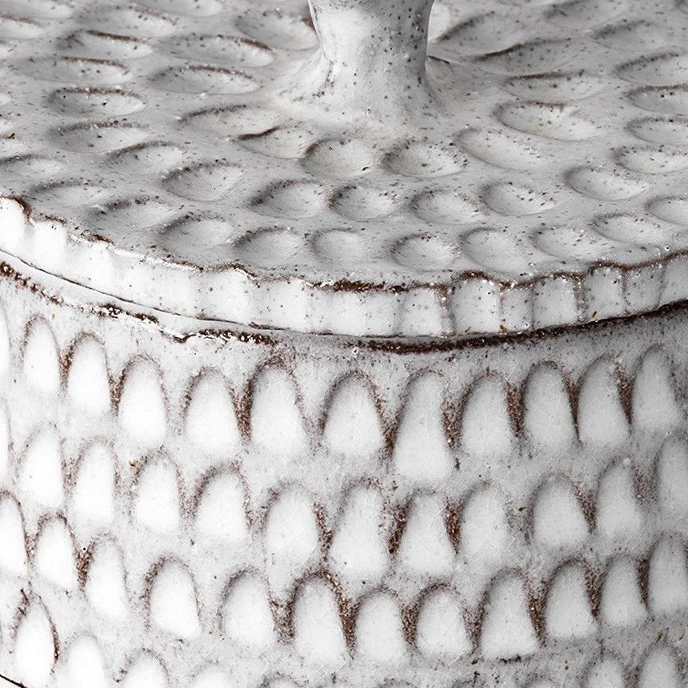 4" Gray Ceramic Hand Painted Decorative Keepsake Box