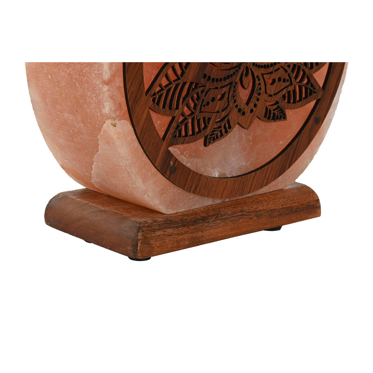 Desk lamp Home ESPRIT Brown Pink Wood Salt 15 W 220 V 16 x 7 x 18 cm-3