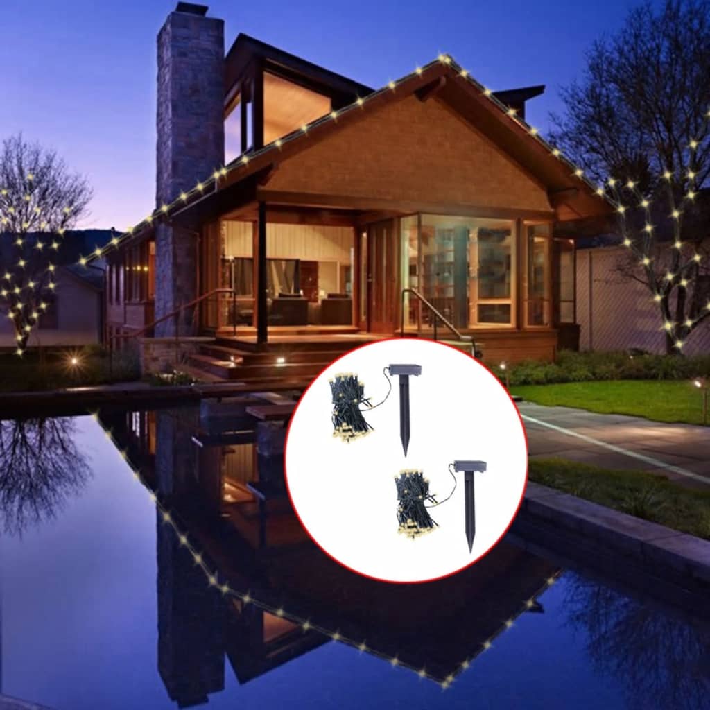 vidaXL LED String Lights Christmas Decoration Solar Fairy Lights Warm White-0