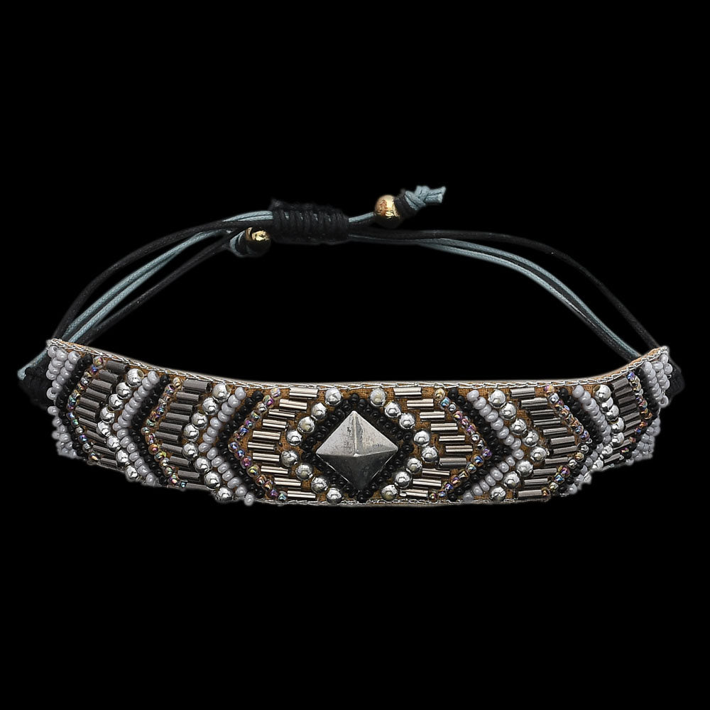 Bohemian Seed Bead Loom Bracelet - Colorful Ethnic Cuff for Women