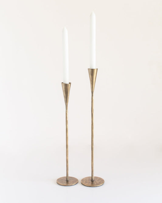 Phoenix Hand-Forged Iron Candle Stands | Set of 2