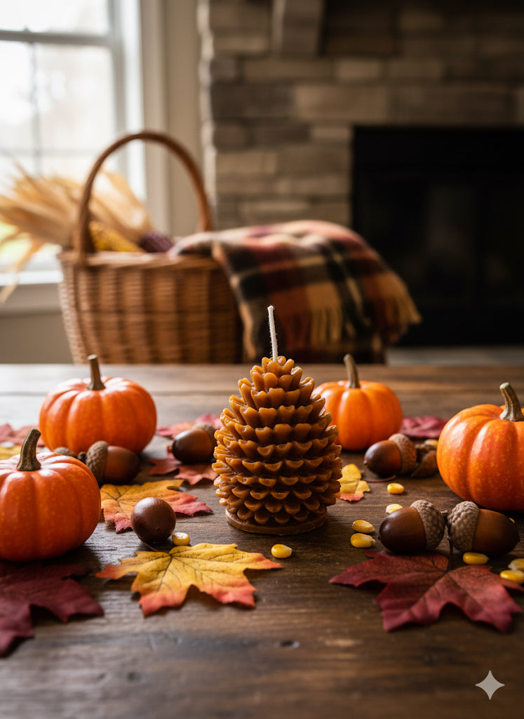 Handmade Pinecone Candle – Rustic Fall Décor-1