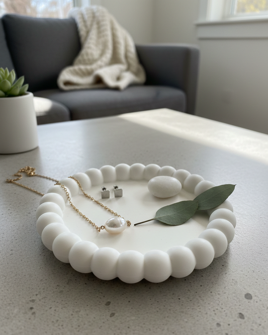 Small Bubble Trinket Dish | Handmade Jesmonite