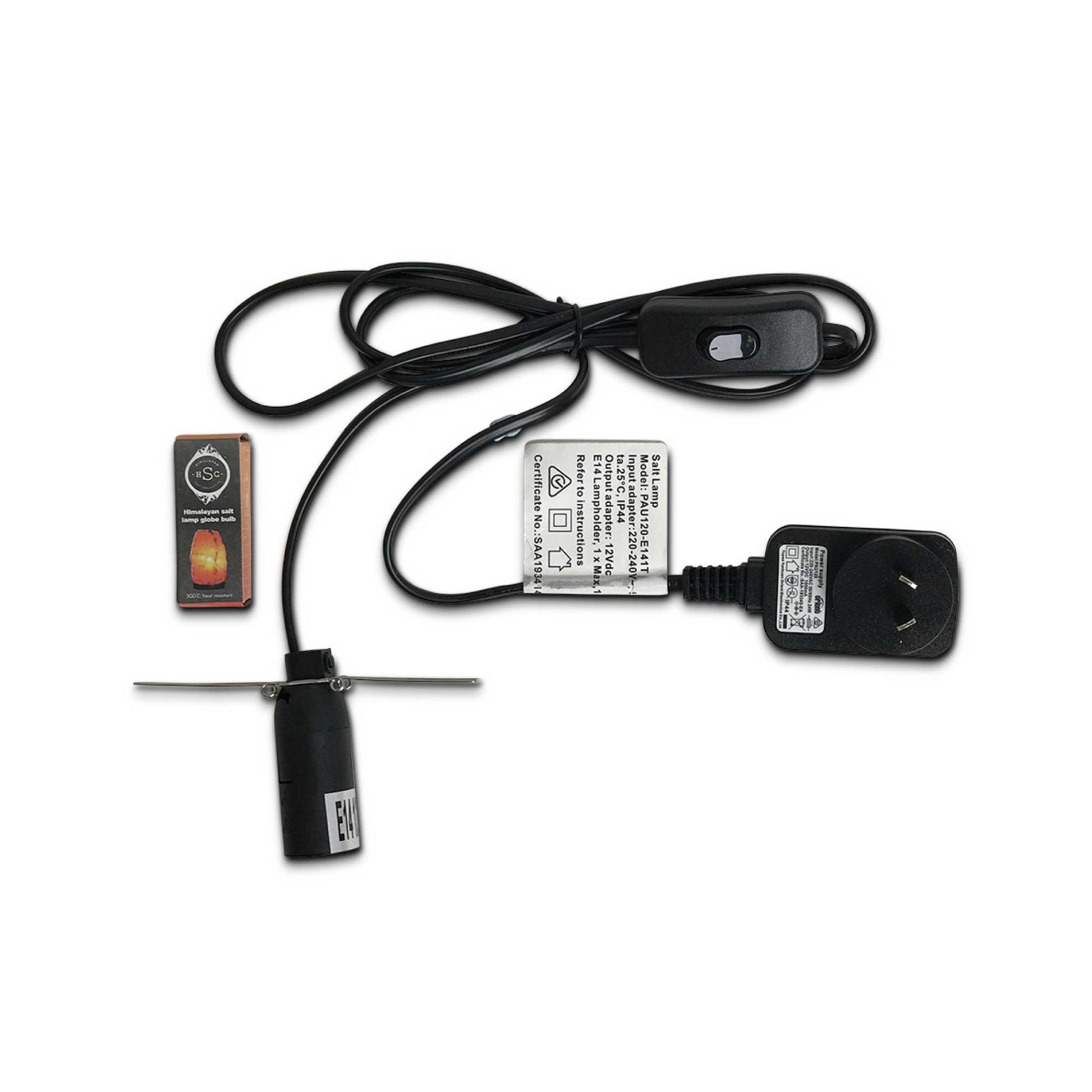 12V 12W 5" Ball Himalayan Pink Salt Lamp Carved Rock Crystal Light Bulb On/Off-1