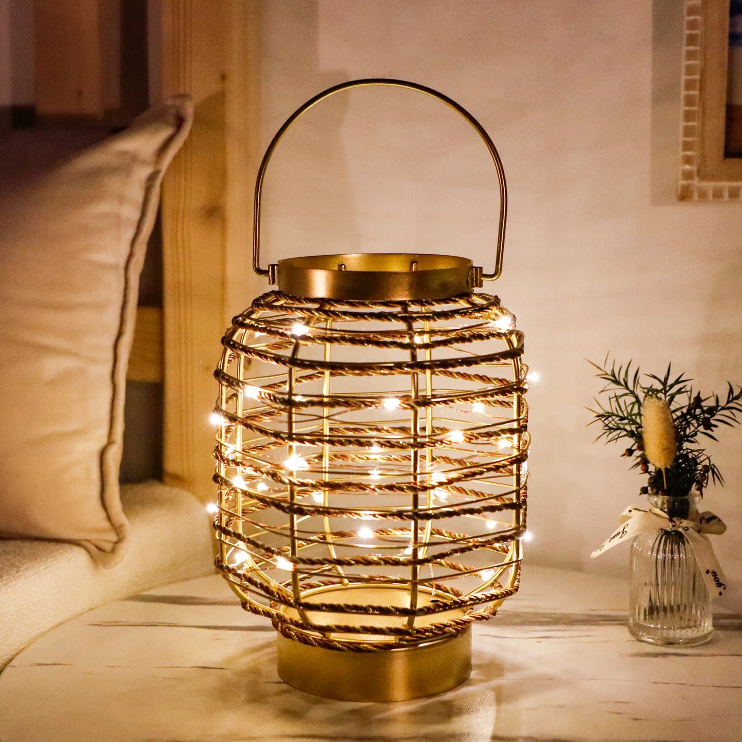 Metal Cage LED Cordless Lamp - Battery Operated Ambient Lighting