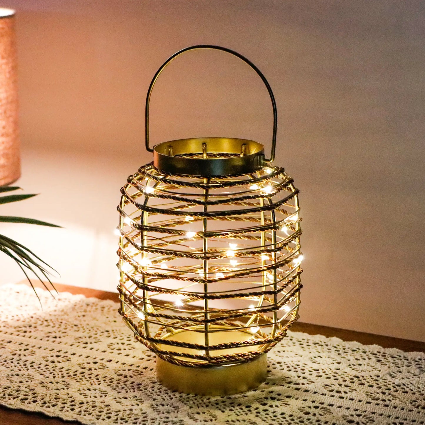 Metal Cage LED Cordless Lamp - Battery Operated Ambient Lighting